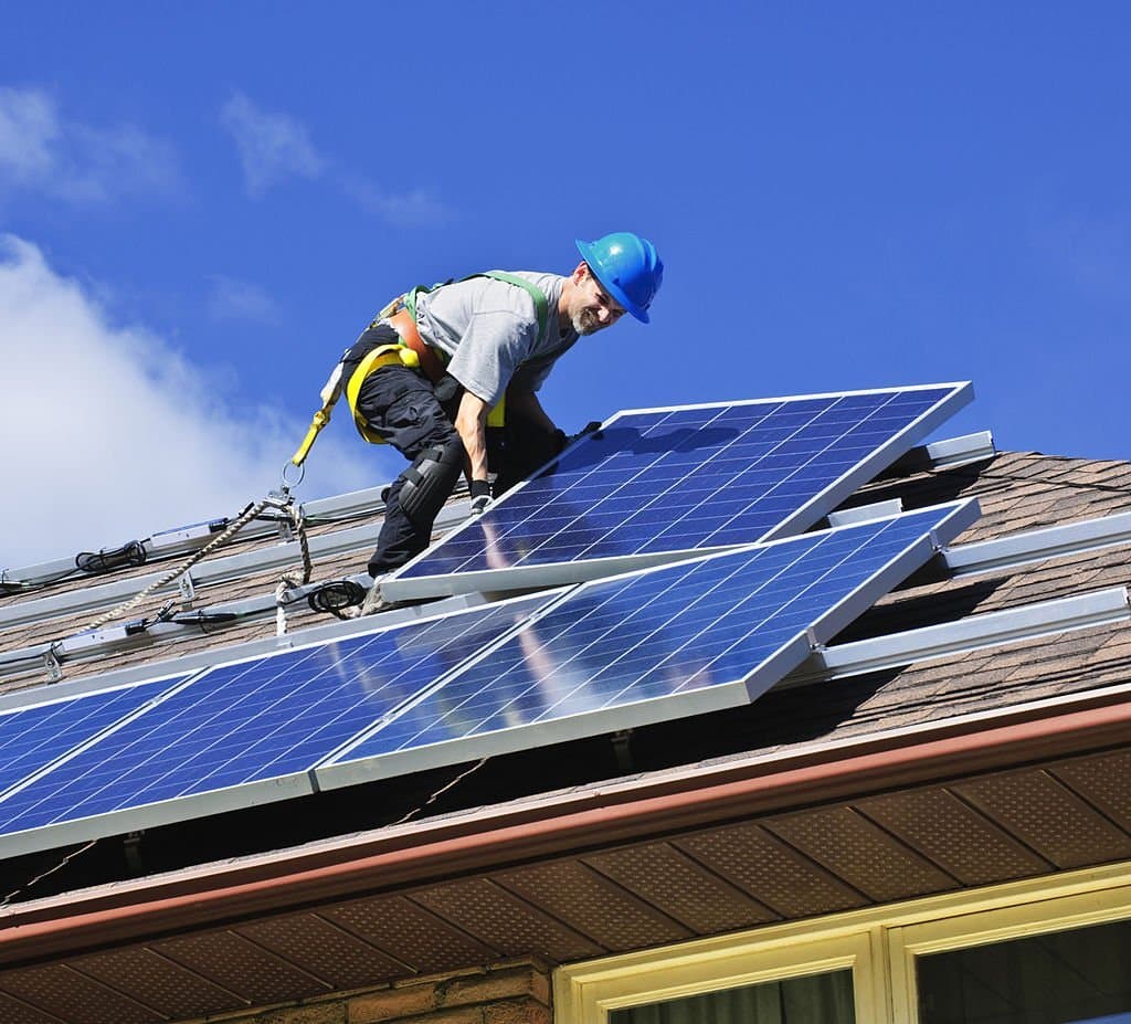 Solar panel installation on a San Diego County home